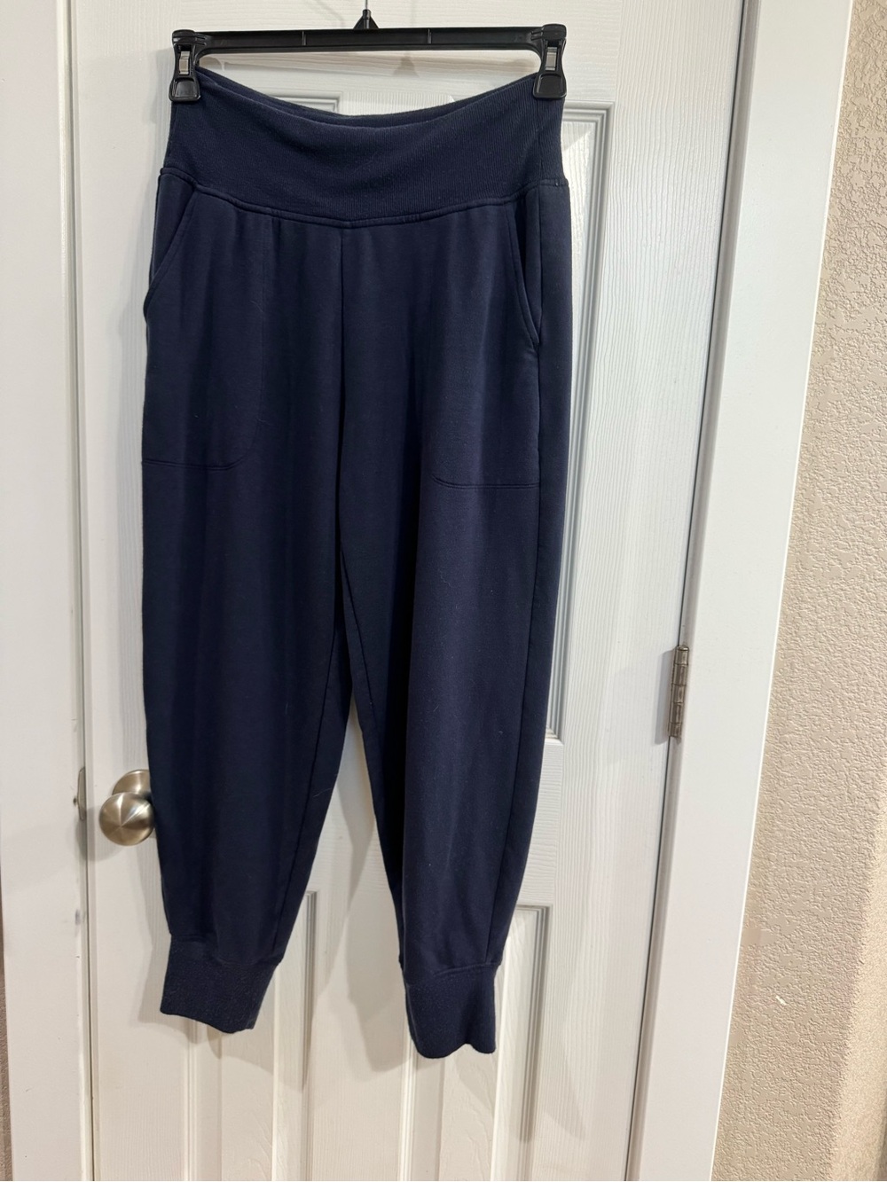 Athleta Dark Navy Ribbed-Trim Jogger Pants